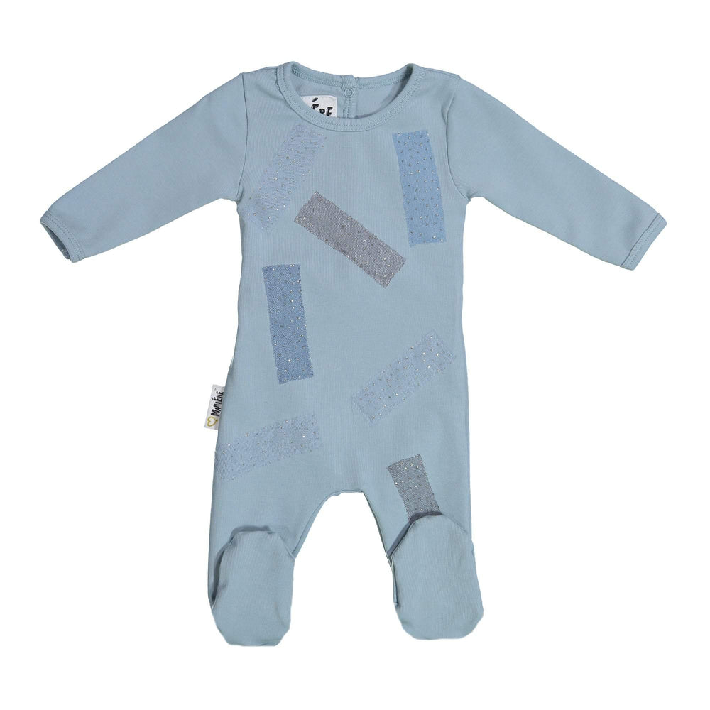 Tulle Patch Footie Maniere Accessories Blue 3 Month 