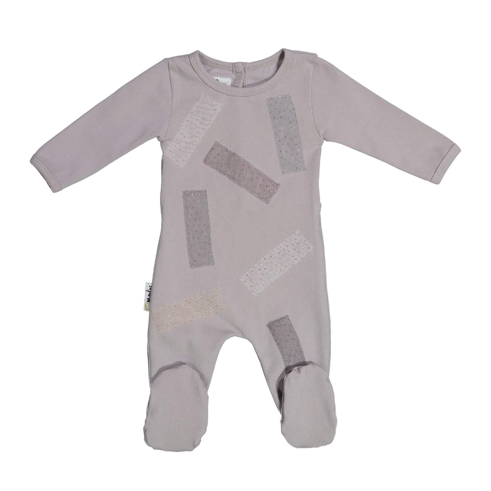 Tulle Patch Footie Maniere Accessories Grey 3 Month 