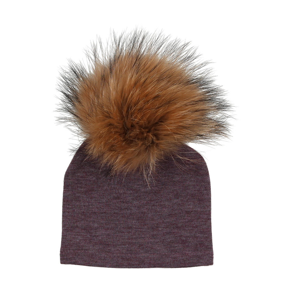 Velour Henley Beanie W/ Pom