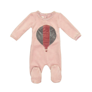 Whimiscal Velour Footie maniere Accessories Mauve 3 Months 