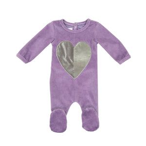 Whimiscal Velour Footie maniere Accessories Purple 3 Months 