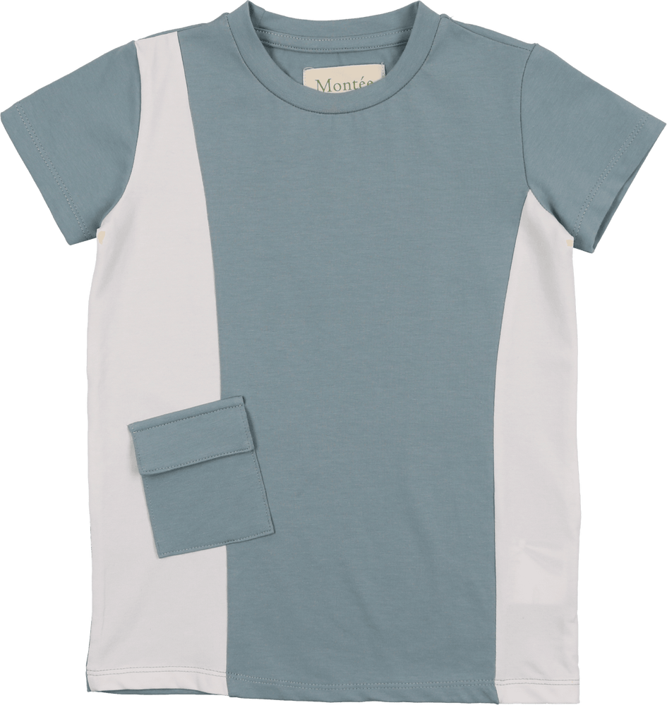 Colorblock Pocket Short Sleeves Tee - Maniere