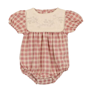 
            
                Load image into Gallery viewer, TEXTURED PLAID ROMPER
            
        